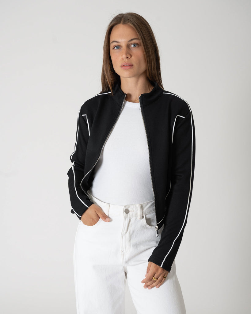 TILTIL Popai Jacket Black White Seam One Size - Things I Like Things I Love