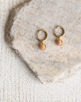 Single Hoop Gold Plated Square Peach