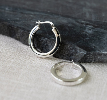 TILTIL Square Chunky Hoop Silver 25MM - Things I Like Things I Love