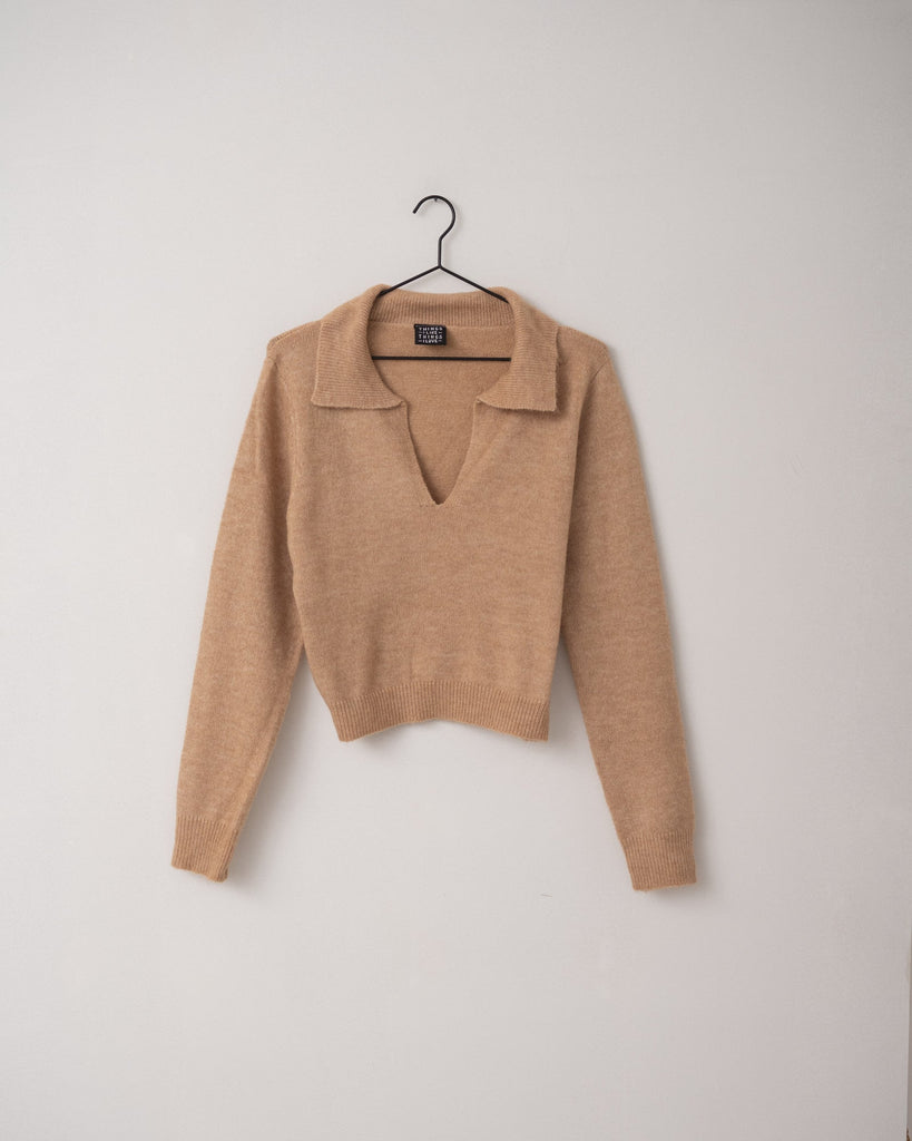 TILTIL Yal Polo Knit Taupe One Size - Things I Like Things I Love