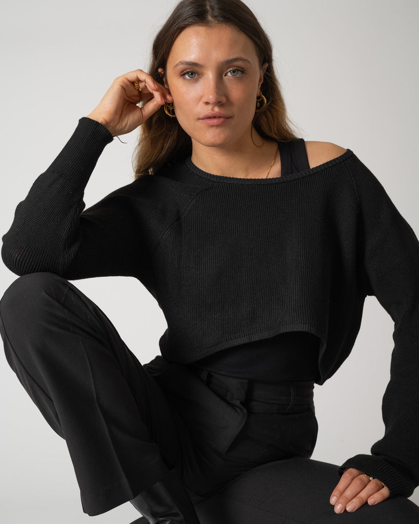 TILTIL Zoey Cropped Knit Black One Size - Things I Like Things I Love