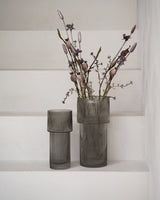 KER Vase Gray Glass Rib /6