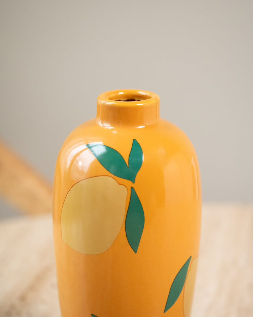 Vase Orange w/Lemon - Things I Like Things I Love