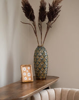 Vase Pine Cone Brown/Turquoise