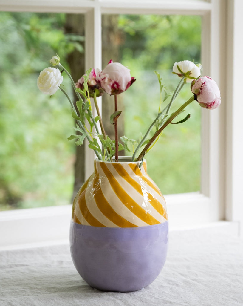 Vase Stripe Orange/Lilac - Things I Like Things I Love